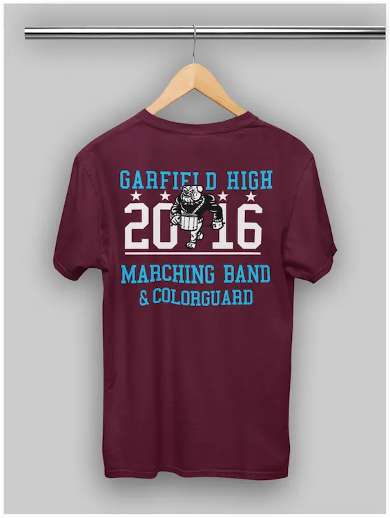 School Custom Tees 7 » Pipil Print SCHOOL-CUSTOM-TEES-FOR-MARCHING-BAND-AND-COLORGUARD-MAROON-COLOR