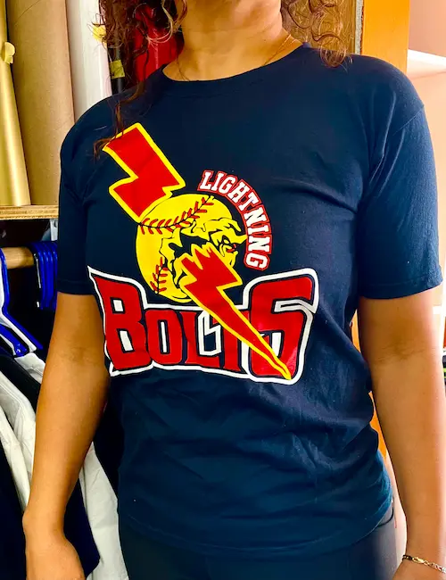 Sports Custom Tees 13 » Pipil Print SPORTS-CUSTOM-TEES-GIRLS-SOFTBALL-TEAM-BLACK-T-SHIRT