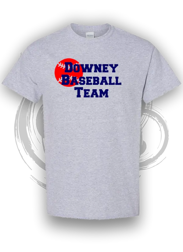 downey sports custom t shirt printing for baseball team gray color cotton and dri fit &raquo; Pipil Print