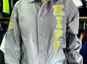 compton-ca 33 » Pipil Print Embroidery jacket for KIPP compton grey front logo