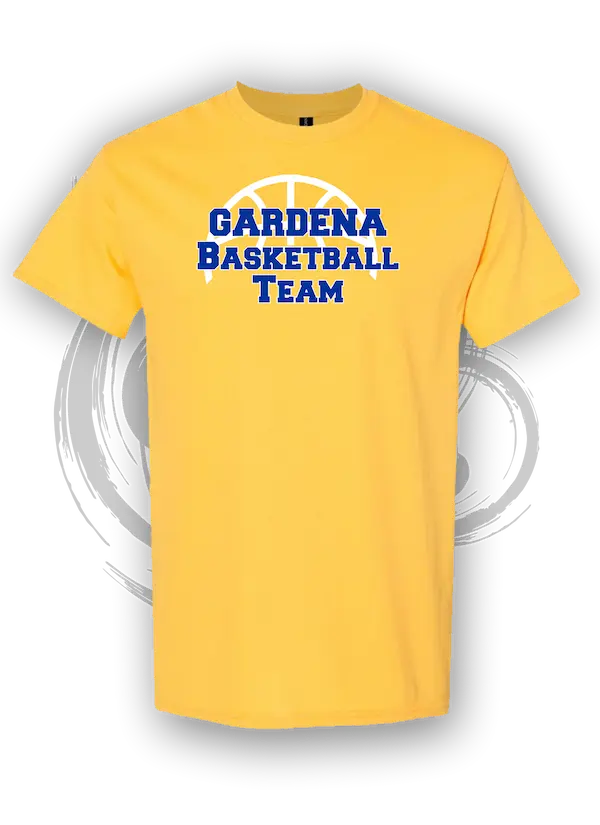 Sport Custom Shirt For Gardena Basketball Teams At Rowley Park And Mas Fukai Park Yellow Shirt