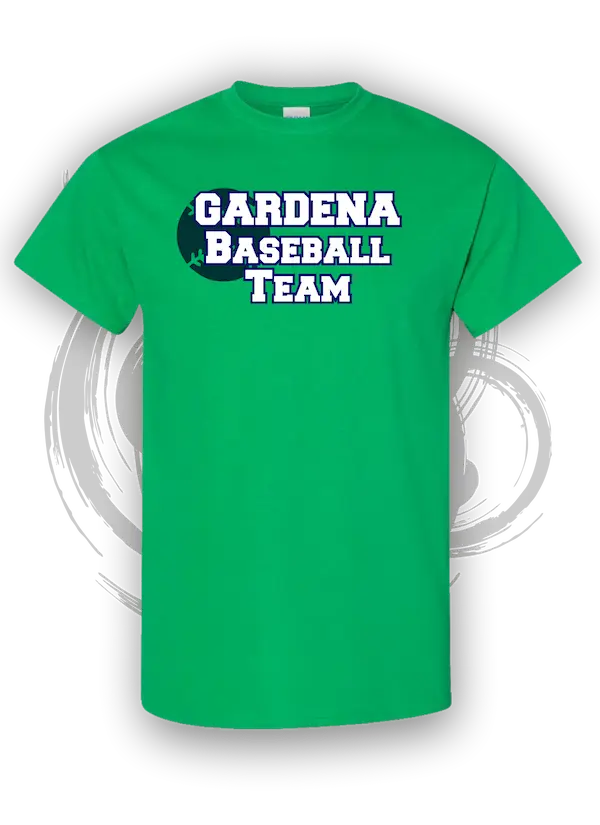 T Shirt Printing For Gardena Baseball Teams At Rowley Park And Mas Fukai Green Color Shirt