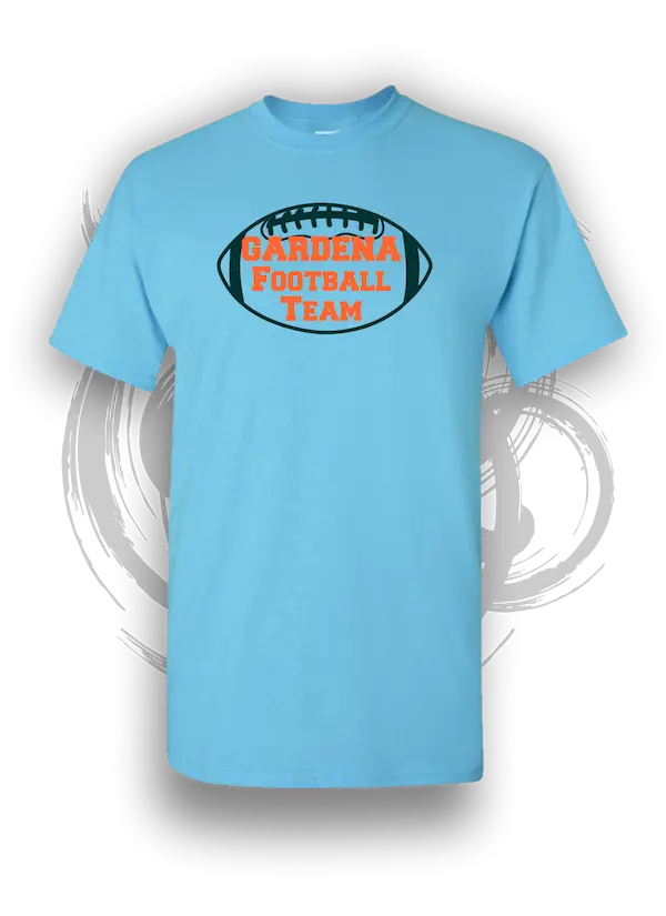 T Shirt Printing For Gardena Football Teams At Rowley Park And Mas Fukai Park Light Blue Color Shirt