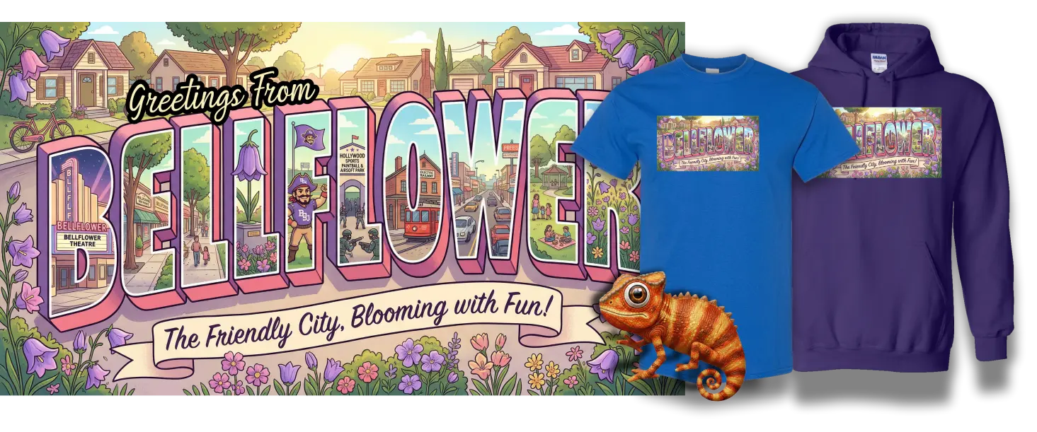 Greeting from bellflower custom t shirt royal blue color screen printing process in bellflower &raquo; Pipil Print