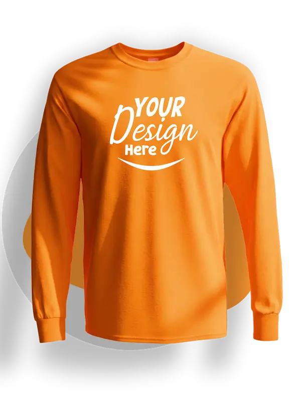 Long sleeve custom t shirt printing for hawthorne comunity logo on your hawthorne gear safety orange cotton &raquo; Pipil Print