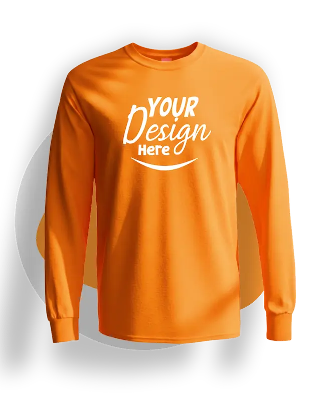 T-shirt Printing 7 » Pipil Print Long sleeve custom t shirt printing for norwalk comunity logo on your norwalk gear safety orange cotton 1 » Pipil Print