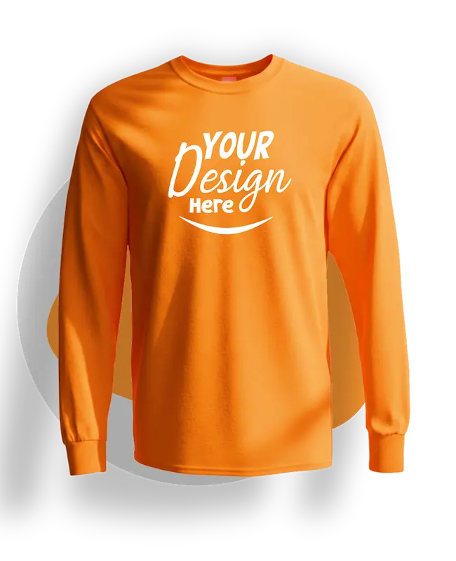 t-shirt-printing 7 » Pipil Print best long sleeve t shirt printing for cerritos businesses schools sports events orange color shirt » Pipil Print