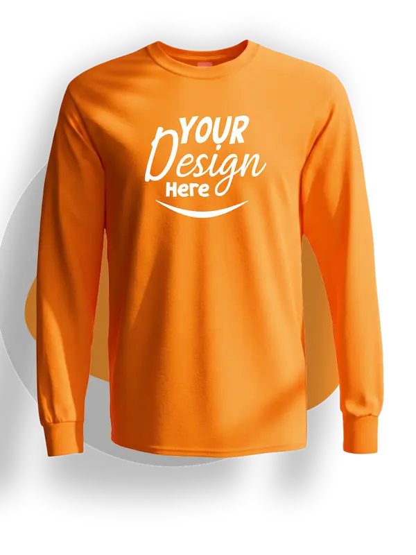 T-shirt Printing 7 » Pipil Print best long sleeve t shirt printing for maywood businesses schools sports events orange color shirt 1 » Pipil Print