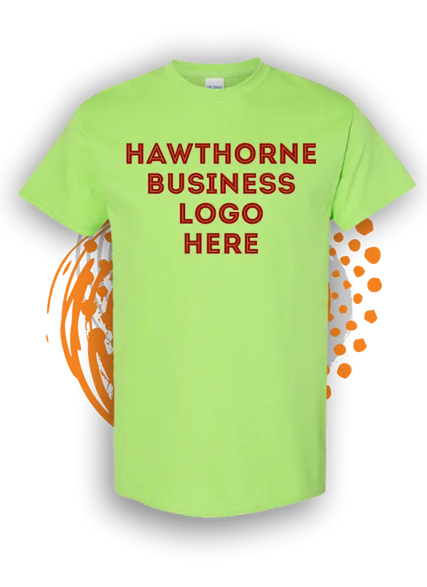business custom t shirt printing for hawthorne restaurant Eureka and space x neon green cotton shirt &raquo; Pipil Print