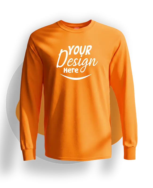 T-shirt Printing 7 » Pipil Print best long sleeve t shirt printing for pico rivera businesses schools sports events orange color shirt » Pipil Print