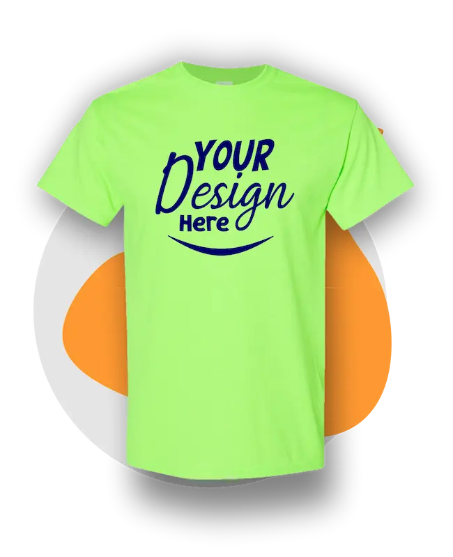 Santa Fe Springs T Shirt Printing On A Short Sleeve Shirt Cotton Neon Green
