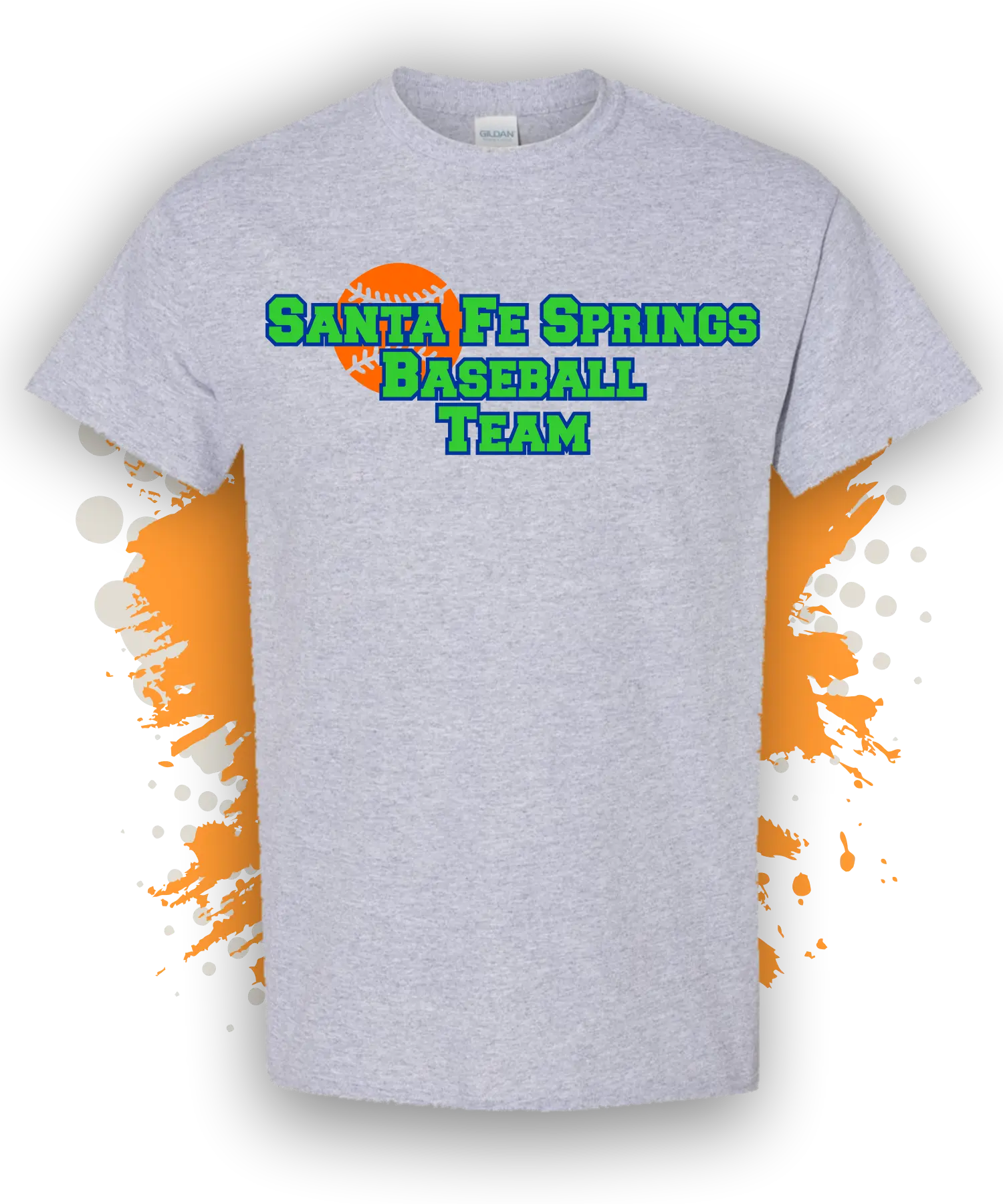 custom baseball t shirt in santa fe spring for baseball team at Los Nietos Park gray t shirt &raquo; Pipil Print