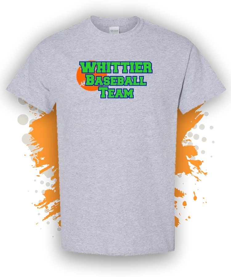 T-Shirt-Printing 55 » Pipil Print custom baseball t shirts for baseball team at whittier parks Parnell Park and Uptown Whittier gray shirt little league » Pipil Print