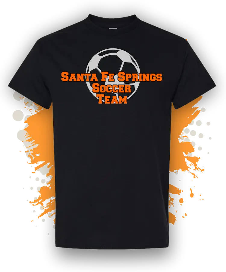 custom soccer t shirt in santa fe spring for soccer team at Los Nietos Park black t shirt &raquo; Pipil Print
