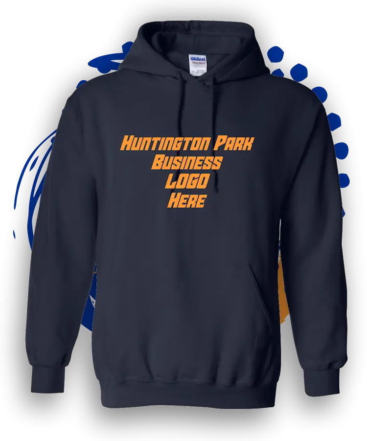 Huntington Custom Hoodies For Events Holiday Christmas Lane Parade Black Hoodie Heavy Weight